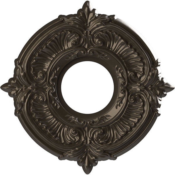 Ekena Millwork Attica PVC Ceiling Medallion (Canopies up to 4 1/8"), 10"OD x 3 1/2"ID x 3/4"P, Metallic Dark Bronze CMP10ATCDB - main
